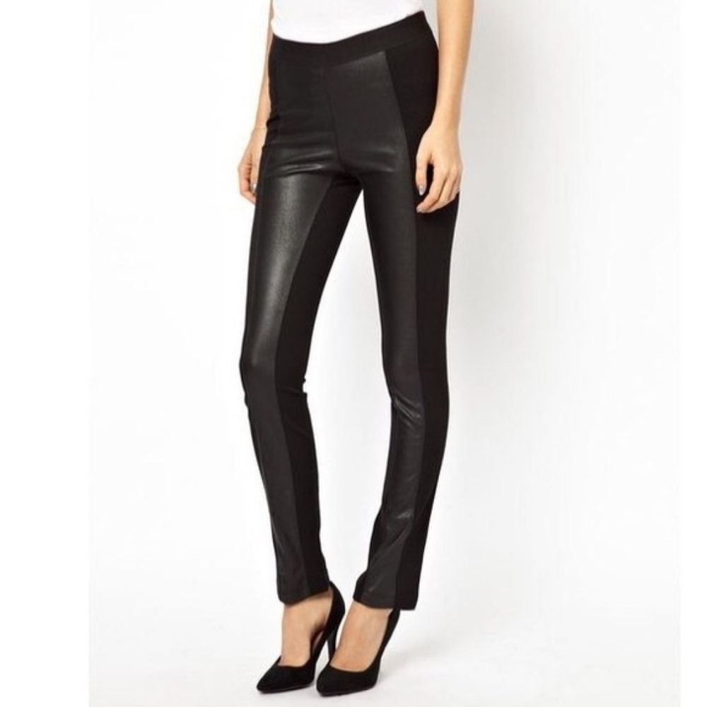 BCBGMaxazria vegan leather and ribbed leggings - Picture 7 of 8